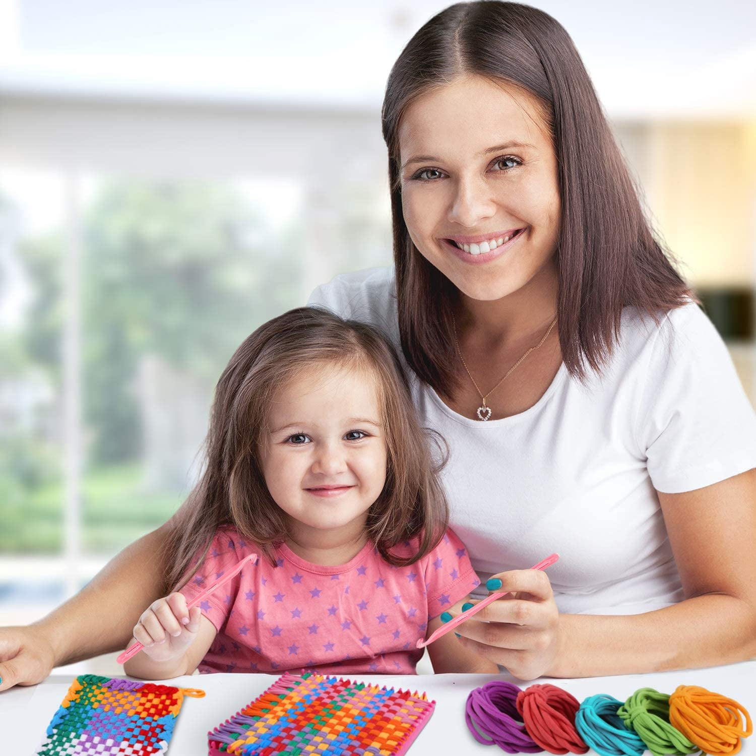 2 Pack Potholder Weaving Loom Refill Kit,Multicolored Elastic Loom Bands for Kids（384 Pcs）