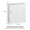 thumbnail image 6 of Design House Brookings Solid Wood Fully Assembled Shaker Tall Wall Kitchen Cabinet (27" x 30" x 12"), Sherwin Williams® White, 6 of 19