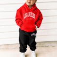 thumbnail image 7 of Glisme Girls Outfits Solid Color Sweatshirt Kids Hooded Tracksuit Unisex Two Piece Clothing Set Hoodie Sweatshirt Sweatpants Set Red Skin Friendly Fit Suit For Girl/4-5 Years, 7 of 7