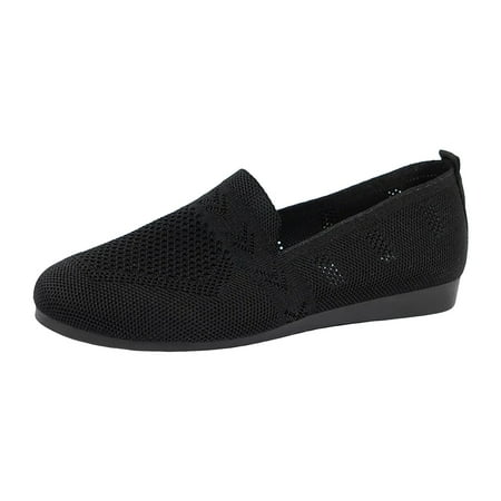 NIEWTR Women s Loafer Flat Square Toe Penny Loafers Comfort Slip on Flats Shoes Dress Shoes Casual Shoes (6.5 Black)