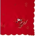 thumbnail image 2 of Violet Linen Seasonal Christmas Embroidered Design, Polyester Decorative Table Toppers, 36" X 36", Red - Santa Claus, 2 of 2