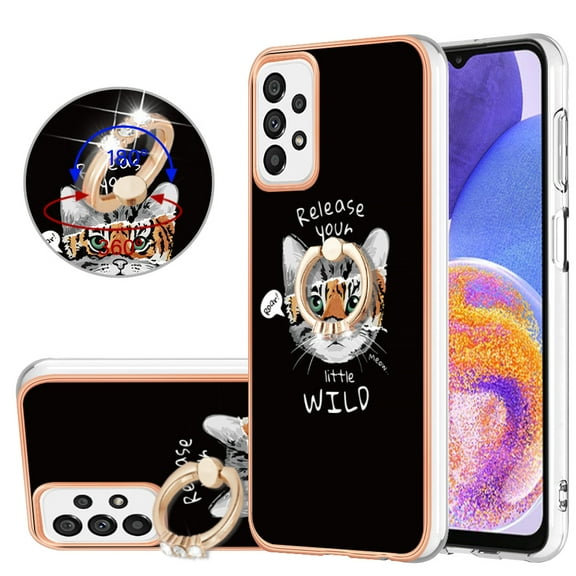 TECH CIRCLE For Galaxy A54 5G Case with Stand,360 Rotatable Shiny Ring Holder Kickstand Soft TPU Girls Women Case Shockproof Protective Phone Case for Samsung Galaxy A54 5G 6.4" 2023,Cat