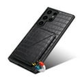 thumbnail image 4 of Allytech Slim Case Compatible with Samsung Galaxy S24 Ultra, Crocodile Print PU Leather Magnetic Hidden Card Holder Kickstand Shockproof Full Body Protective Wallet Case for Women Men, Black, 4 of 7