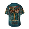 thumbnail image 6 of Daiia Owl In Blue Men's Linen Shirts Short Sleeve Casual Shirts Button Down Shirt for Men Beach Summer Wedding Shirt-Small, 6 of 6