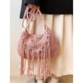 thumbnail image 2 of Women Cute Hobo Bag Satchel Bag Summer Beach Bag Knit Bag Shoulder Bag Tassels Crochet Tote Handbags, 2 of 7