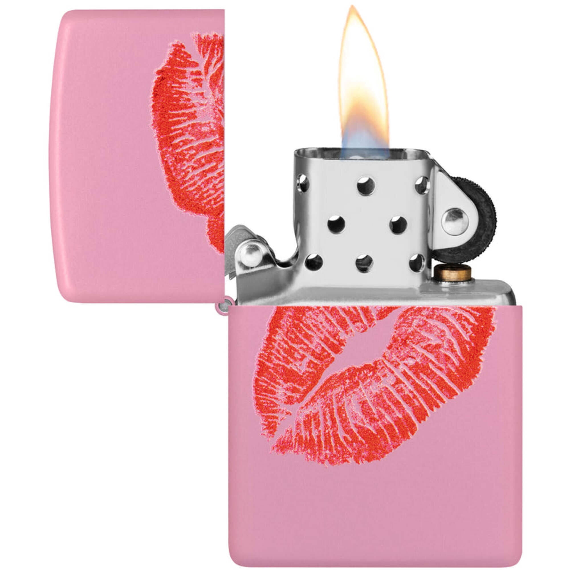 Zippo 46470 Smooches Design Matte Pink Windproof Pocket Lighter