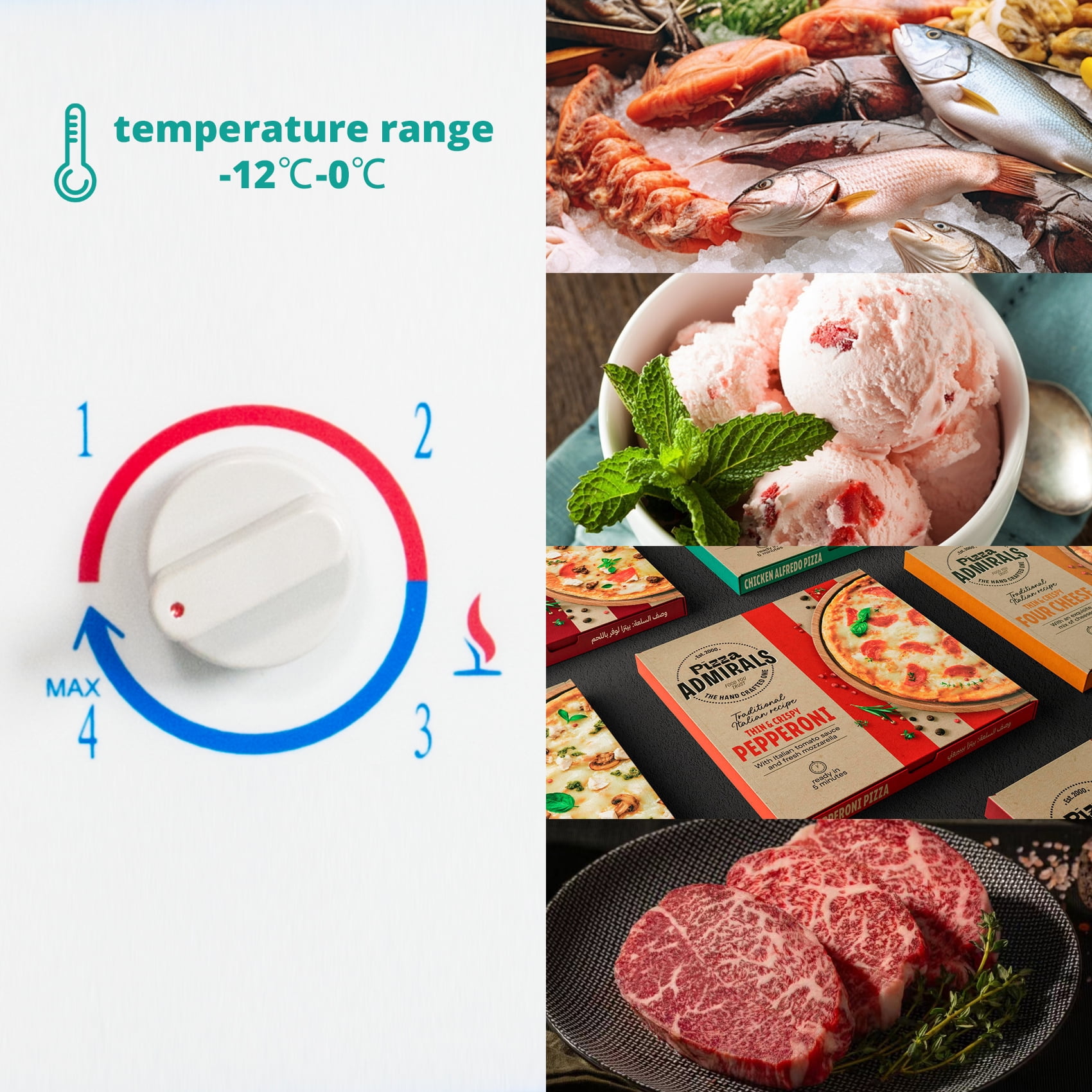 Smad Chest Freezer, LPG/110V-120V 2 Way Propane 200L with Lock Top Open Door for Outdoor White