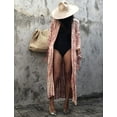 thumbnail image 4 of Bsubseach Women Open Front Kimono Cardigan Long Sleeve Bikini Cover Up for Swimwear, 4 of 6