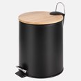 thumbnail image 1 of Linen Chest Black Step Bin with Slim Bamboo Lid Powder Coating Body, 5L, 1 of 2