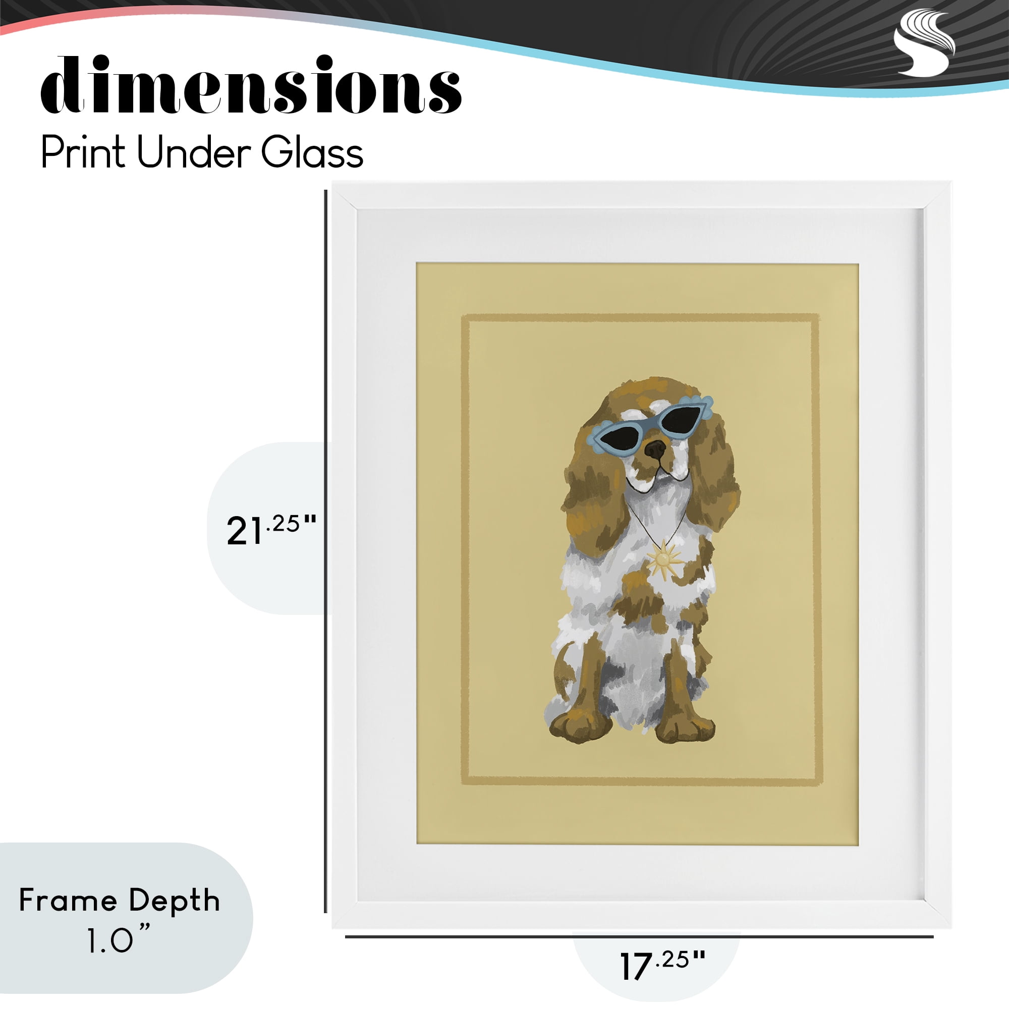 Stupell Industries Coolest Dog & Sunglasses White Framed Print Under Glass, design by Sadie Harper