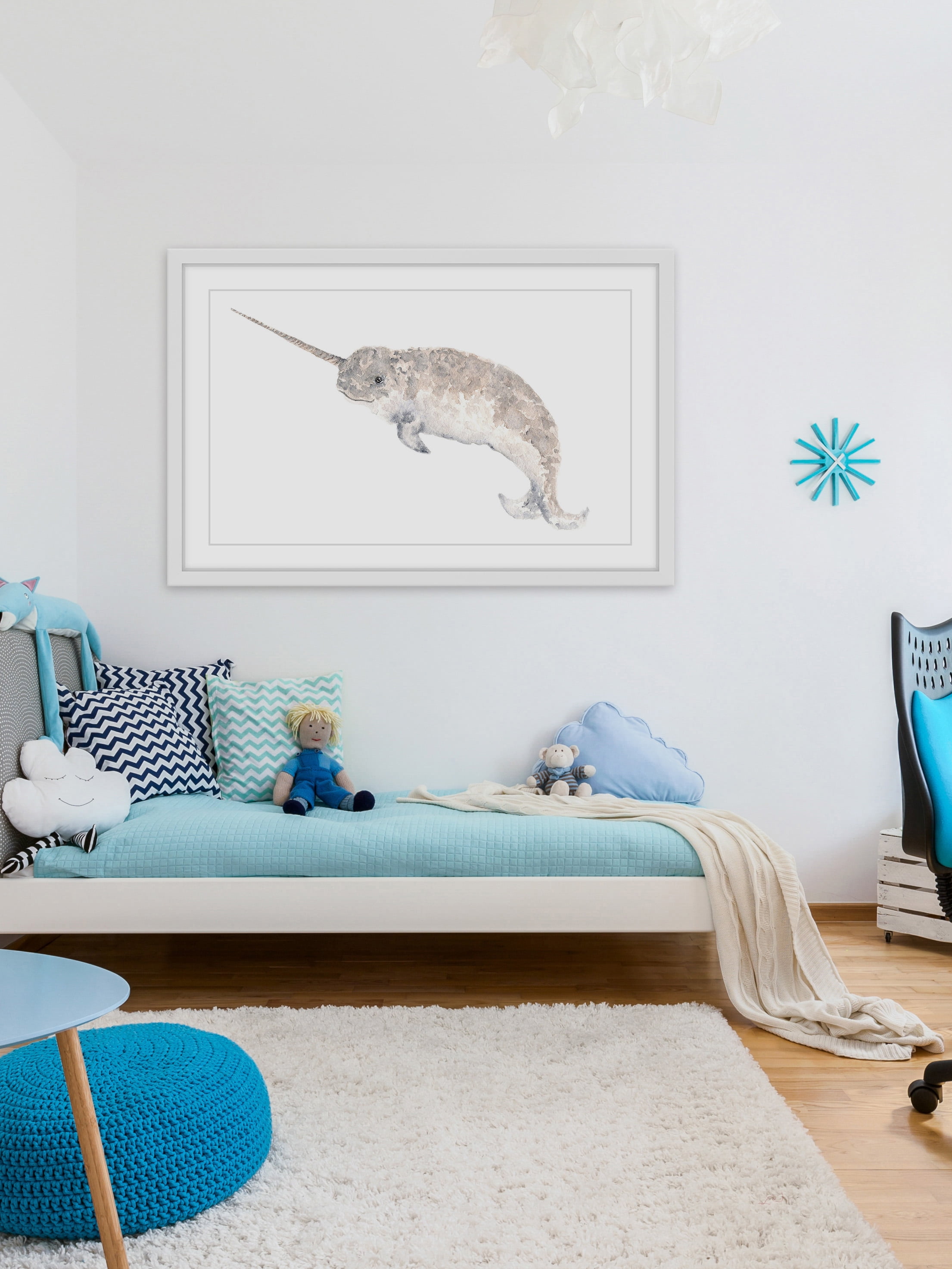 "Narwhal" Framed Painting Print