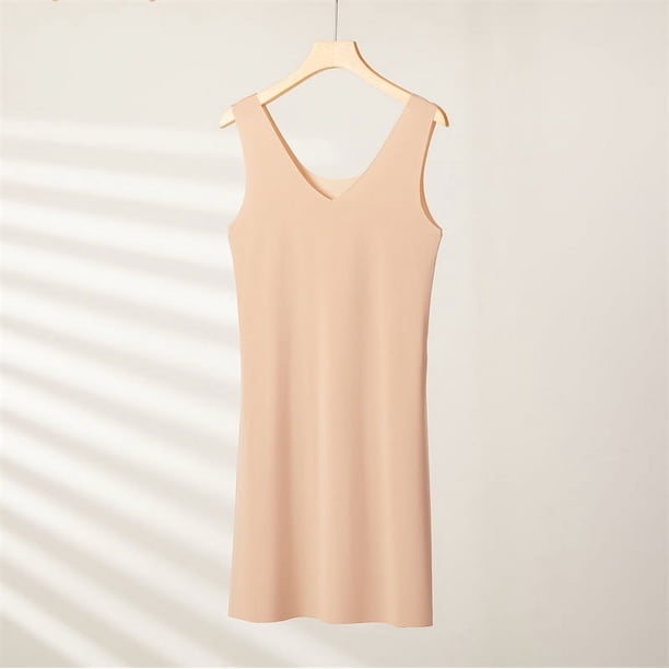 Vestido de verano de talla grande para chica gordita, de seda helada, ultrafino, sin costuras, de tela suave y agradable al tacto, camisón sexy con base de tirantes