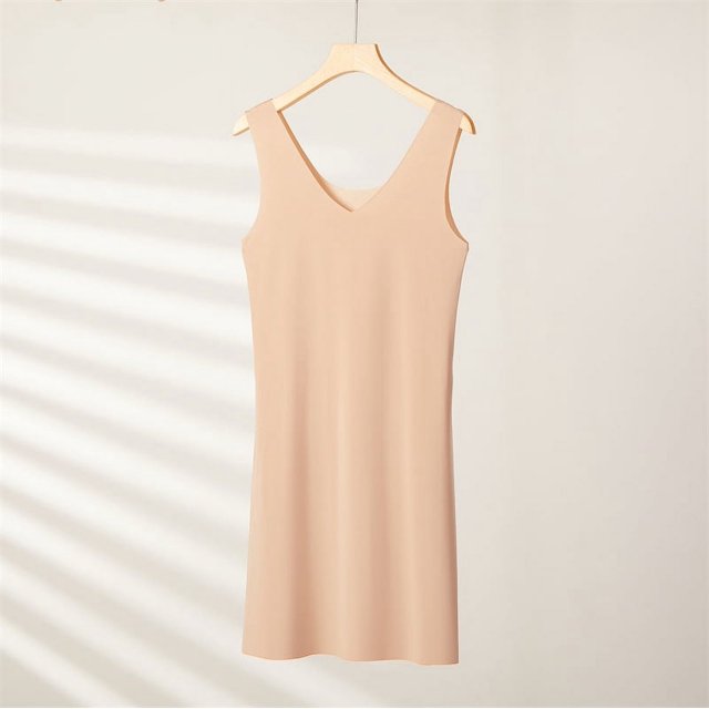 Vestido de verano de talla grande para chica gordita, de seda helada, ultrafino, sin costuras, de tela suave y agradable al tacto, camisón sexy con base de tirantes