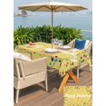 thumbnail image 4 of Outdoor Tablecloth with Umbrella Hole and Zipper, Yellow Birthday Rectangle Table Cloth 54x80 Inch Waterproof Tablecloth, Colorful Confetti Ribbons Polka Dots Classroom Picnic Table Cover for Patio, 4 of 7