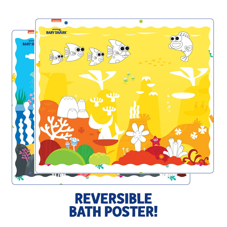 Baby Shark Bath Painting Playset, Dissolvable Finger Painting Bath Paints +  Reusable Poster, Bath Art Kit for Toddlers & Kids Ages 3, 4, 5, 6 - Toys 4 U