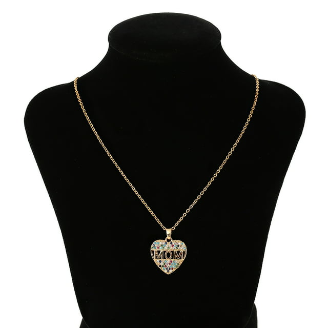 Collar Con Colgante De Letras Collar De Corazón Para Mujer Collar De Moda Collar Con Colgante De Corazón Para Regalo Del Día De La Madre matsuzay HA024733-01