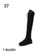 thumbnail image 4 of Minnieouse Botas hasta la rodilla para mujer, vendaje con cremallera lateral, cabeza redonda suave, suela de goma, botas altas hasta el muslo, zapatos sexis Calzado negro 3 Minnieouse AP013397-03, 4 of 6