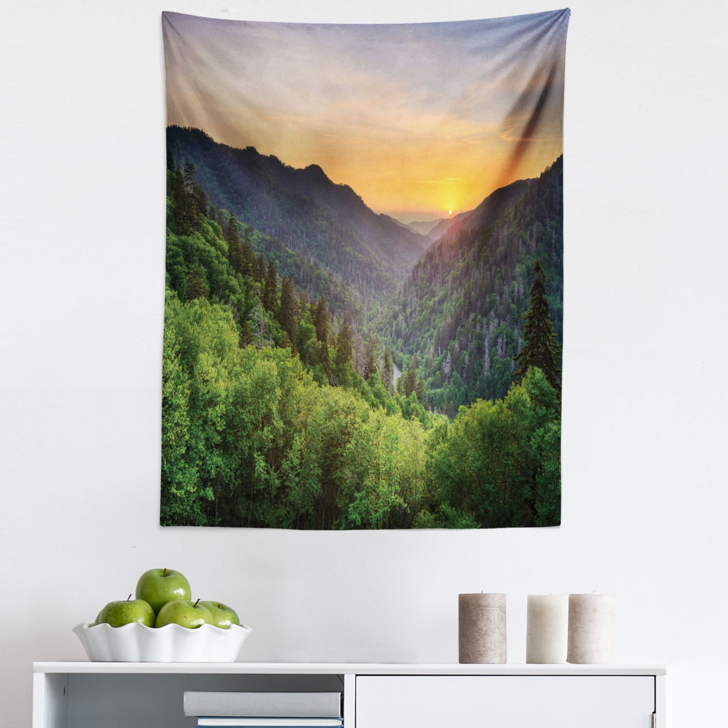 Fabric Wall Hanging Decor for Bedroom Living Room Dorm Ambesonne Appalachian Tapestry 45 X 30 Yellow Green Sunset Panoramic Photo from Newfound Gap in The Smoky Mountains Print Fabric Wall Hanging Decor for Bedroom Living Room Dorm Ambesonne Appalachian Tapestry 45 X 30 Yellow Green Sunset Panoramic Photo from Newfound Gap in The Smoky Mountains Print