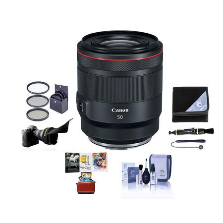 RF 50mm f/1.2 L USM Lens, Bundle with ProOptic 77mm FIlter Kit, Flex Lens Shade, Cleaning Kit, Lens Cleaner, Lens Wrap, Lens Cap Tether, Mac Software Kit