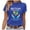 Blue, variant on Bibifish Womens Tee Tops Autism Awareness Print Soft Breathable Regular Fit Crewneck Short-Sleeve Tee Tops Summer Daily Commute Chic Wear