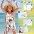 thumbnail image 6 of Jiueut Cartoon Cat Print Girls Swimsuit One Piece Bathing Suit with Adjustable Straps Cut Out Kids Beach Swimwear with Mesh Cover Up, 6 of 7