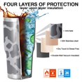 thumbnail image 7 of 30oz White and Black Of Leopard Print Tumblers Stainless Steel Tumbler with Lid and Straw,Vacuum Insulated Double Wall Travel Tumbler Cups Mug with Cleaning Brush for Coffee,Tea, 7 of 7