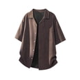 thumbnail image 2 of Mens Plus Size Cuban Guayabera Shirts Button Down Short Sleeve Shirt Cotton Hippie Summer Beach Vacation Shirts Size M-5XL Coffee, 2 of 6