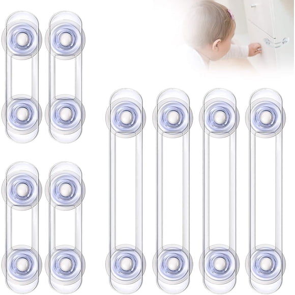 Safety Baby Locks Security Lock for Drawer Cupboards Door Cupboard Fridge Transparent Plastic Safety Latches, 8 Pieces