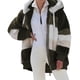 thumbnail image 1 of Moda mujer invierno abrigo de felpa empalme con capucha manga larga cremallera bolsillo cálido Abanopi Abrigo de mujer, 1 of 7