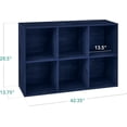 thumbnail image 2 of Bookcase 6-Cube Storage Organizer, 13.5in Shelf Opening, Bookshelf, Toy Storage, Customizable w/ 3 Removable Back Panels – Navy, 2 of 8