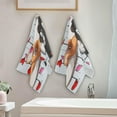 thumbnail image 4 of Dreamtimes Dog Welsh Corgi Arrow Hand Towels 2 PCS, Valentine Guilty of Love Kitchen Towel Ultra Soft and Highly Absorbent,Decorative Fingertip Face Towel for Bathroom Hotel, 28.3"x 14.4", 4 of 6