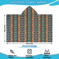 thumbnail image 2 of Colorful Geometric Striped Pattern Hooded Bath Towel，60"x35" for Ages 3 To 12 Kids, Quick Dry Lightweight Soft Microfiber Hood Beach Towel Cover Up for Kids, 2 of 7