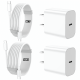 thumbnail image 1 of Best seller IPhone 17 16 15 Charger, 2 Pack PD 20W Adapter Wall Fast Charger with 6&10ft White USB C Cable Compatible with iPhon and moree17 16/15/ipad, 1 of 1
