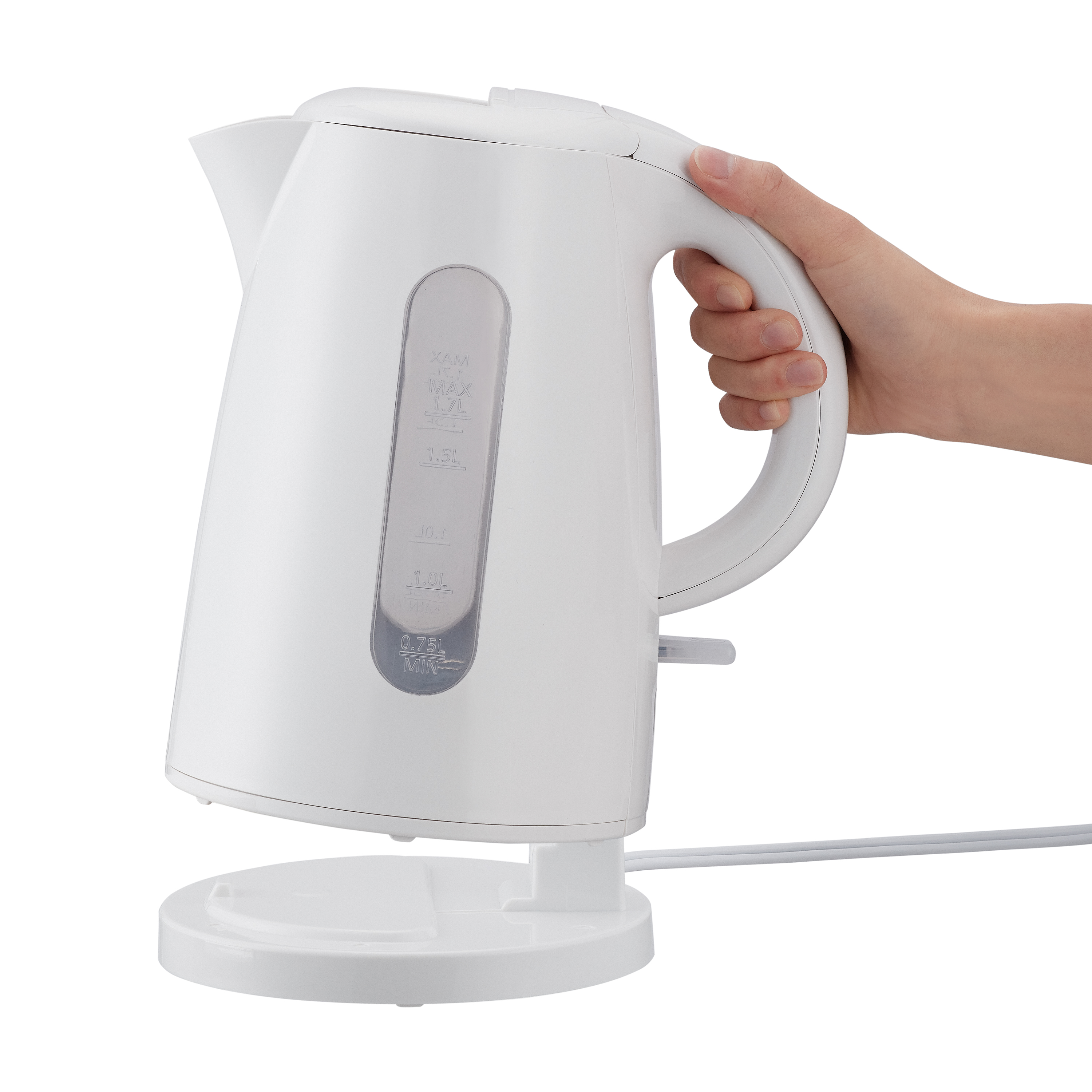 Mainstays 1.7 Liter Plastic Electric Kettle, White - image 3 of 6