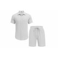 thumbnail image 4 of COOFANDY Men's Summer Short Sets Vacation Outfit Casual Button Down Shirt Beach Wedding Attire, 4 of 10