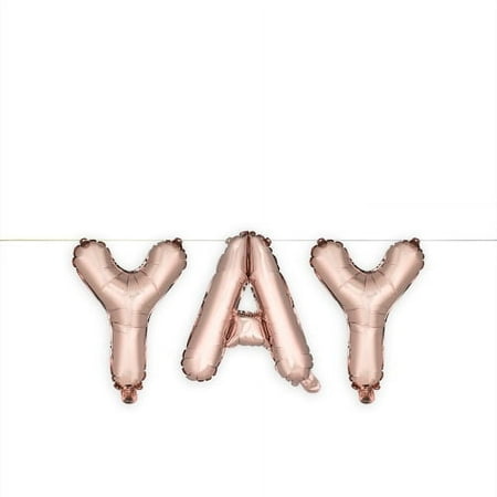 Rose Gold YAY Mylar Balloon by Cakewalk