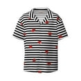 thumbnail image 5 of Picia Ladybugs on Black and White Striped Men's Linen Shirts Short Sleeve Cuban Beach Shirts Casual Shirts Button Down Shirt for Men Beach Summer Wedding Shirt-Small, 5 of 7