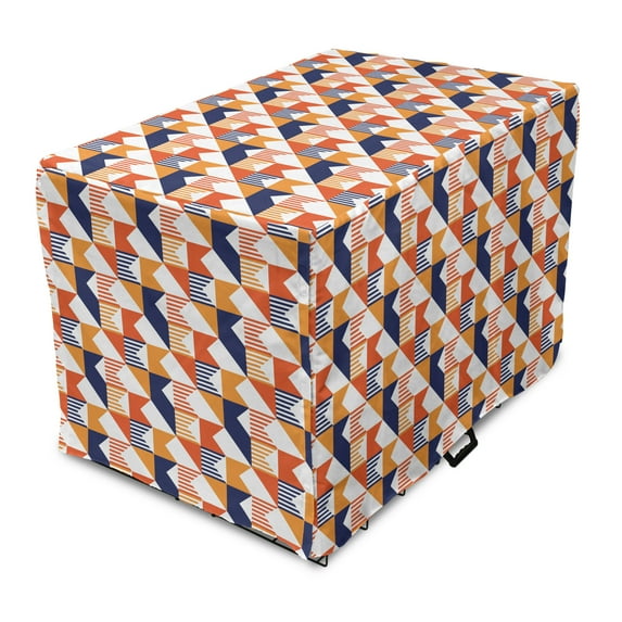 Abstract Dog Crate Cover, Diagonal Design Striped Vintage Summer Inspired Tones on a Plain Background, Easy to Use Pet Kennel Cover Small Dogs Puppies Kittens, 7 Sizes, Multicolor, by Ambesonne