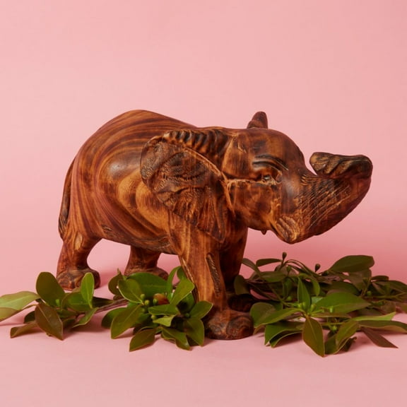 Seared Wood Large Elephant Sculpture