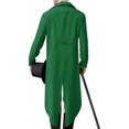 thumbnail image 3 of LANGWYQU Long Sleeved Men V-Neck Solid Vintage Costume Jacket Trench Coat, 3 of 5