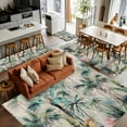 thumbnail image 5 of 2.7x5 Area Rugs, Summer Palm Trees Non-Skid Rubber Backing Large Rectangle Rugs - Living Room Bedroom Home Office, Vintage Botanical Tropical Leaves Indoor Floor Mat Carpets Washable Rug, 5 of 9