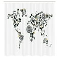 thumbnail image 2 of Ambesonne Auto Mechanic Shower Curtain, Car Parts World Map, 69"Wx75"L, Multicolor, 2 of 4