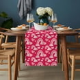 thumbnail image 2 of Valentine's Day Table Runner - 72 Inch Long, Kitchen Dining Table Runner Dresser Scarves, Red Rainbow Love Heart Polka Dots Spring Farmhouse Decor for Coffee Tables Wedding Party Banquet, 2 of 8