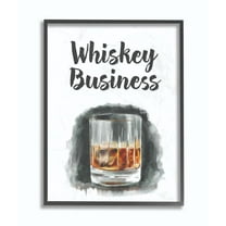 Stupell Industries Whiskey Business Bar Kitchen Drawing Framed Wall Art by Daphne Polselli