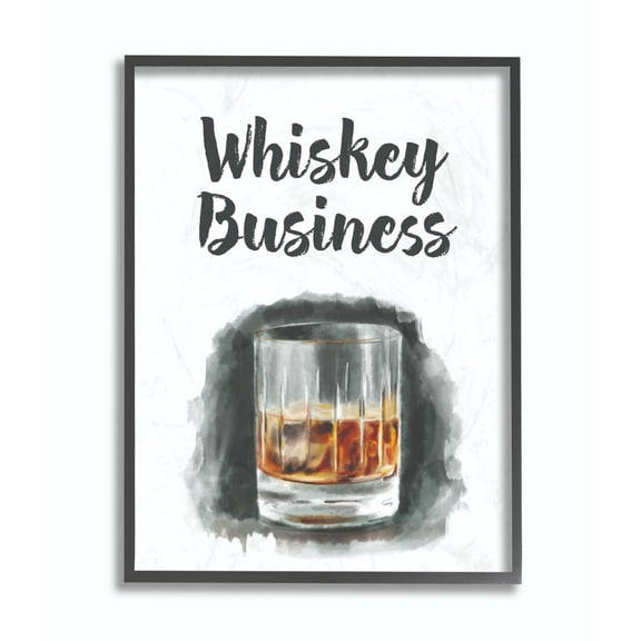 Stupell Industries Whiskey Business Bar Kitchen Drawing Framed Wall Art by Daphne Polselli