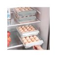 thumbnail image 4 of 1pc 32-Grid Grey Refrigerator Egg Storage Box Drawer Type Fresh-Keeping Container With Double Layers, Stackable, 4 of 4