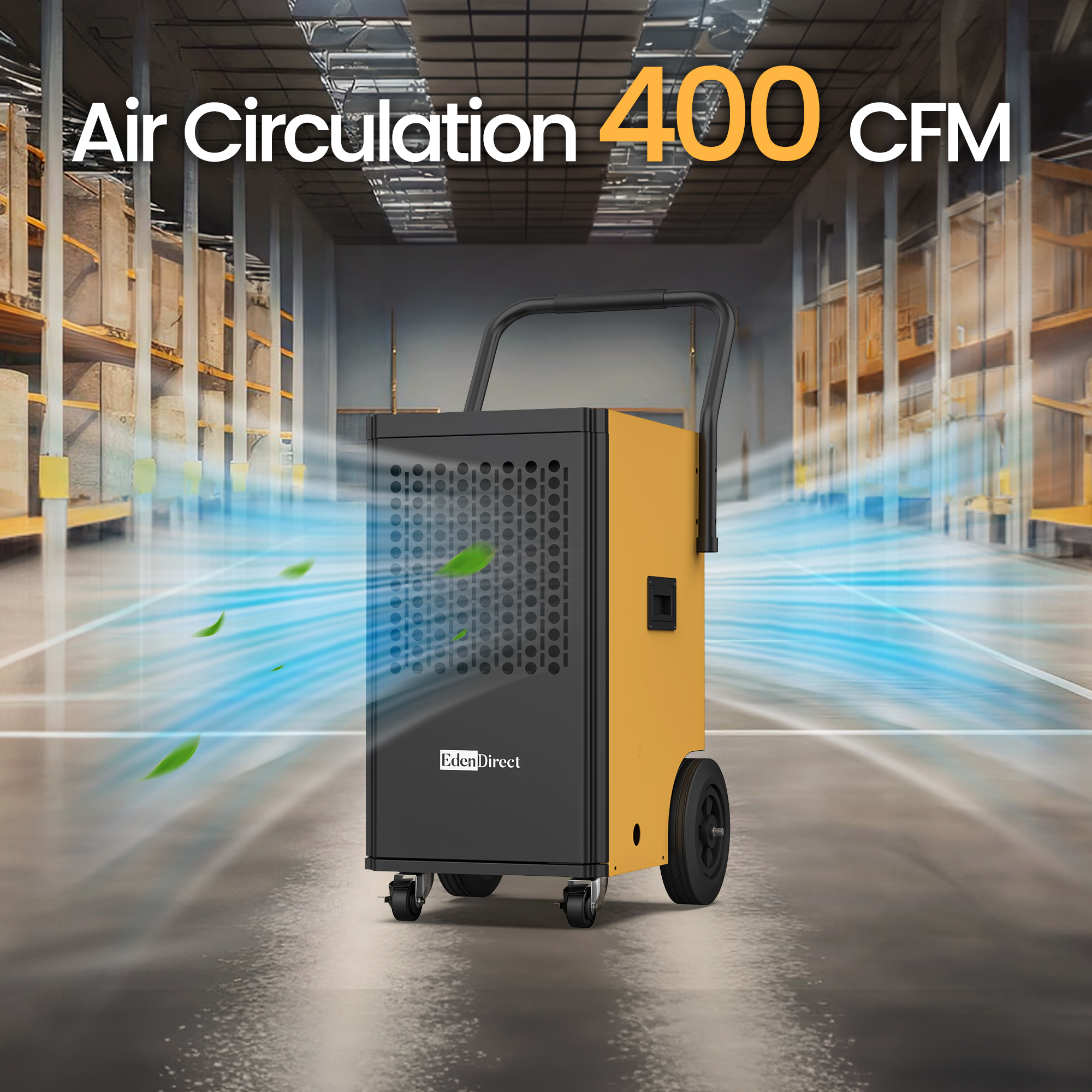 174 pt. 6,000 sq. ft. Buckless Industrial Dehumidifier with Pump, Dehumidifier for Basement in Yellow
