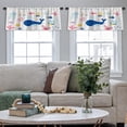 thumbnail image 4 of LALILO Kitchen Curtain Valance Big Marine Collection Sea Rod Pocket Window Curtain 52"x 18" Set of 2, 4 of 5