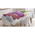 thumbnail image 1 of Ambesonne Mardi Gras Tablecloth Rectangular Table Cover, Fluffy Feathers, 60"x84", Purple Hot Pink Green, 1 of 3