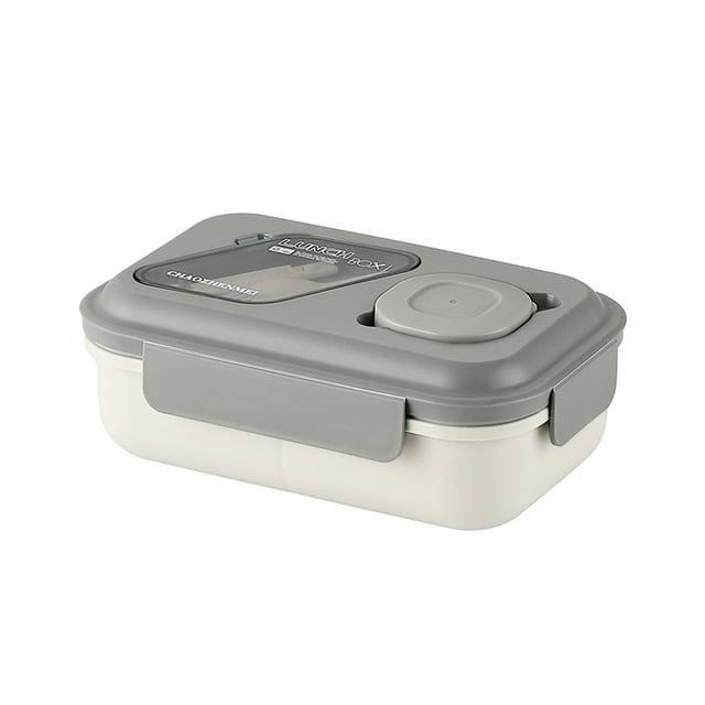 Bento Lunch Box Adult Stackable 3 Compartment Plastic Container Microwave Safe Leak Proof For Work And Study 21 cm x 13 cm x 8 cm